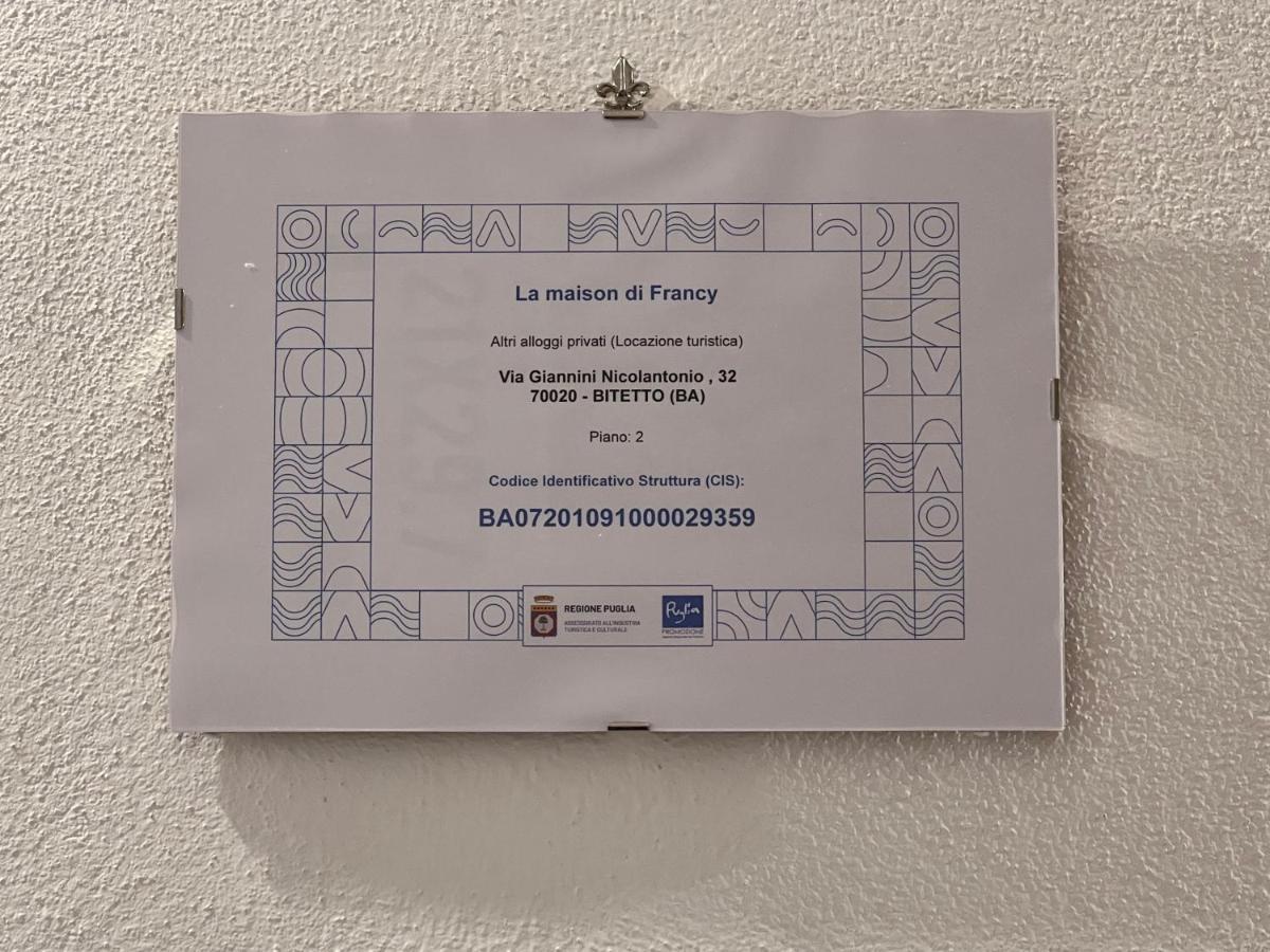 La Maison da Francy Bitetto Extérieur photo